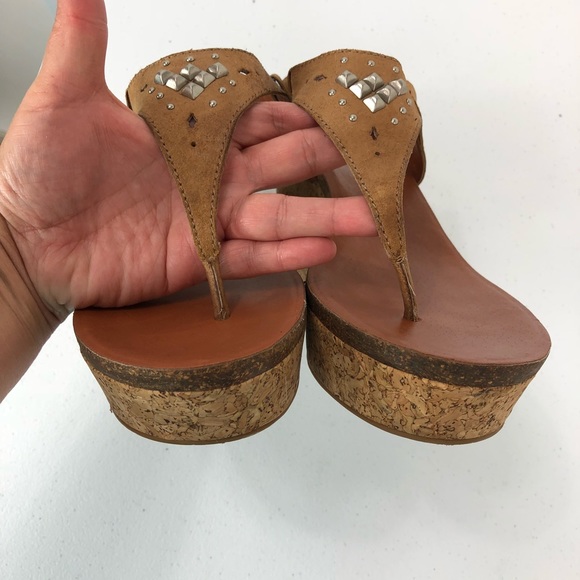 Lucky Brand Wedge Sandals tan size 9.5 (#35) - Picture 5 of 8
